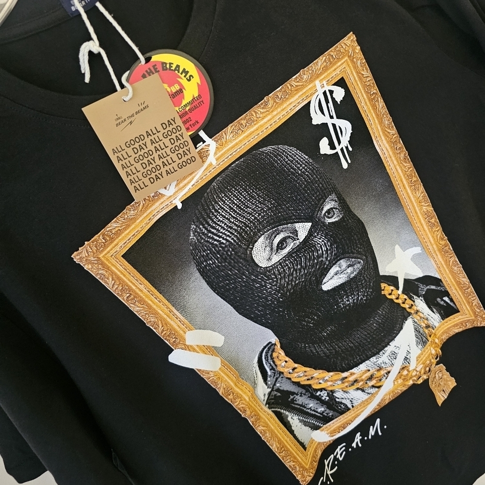 Masked Portrait Black Graphic T-Shirt - Picture 5 of 5